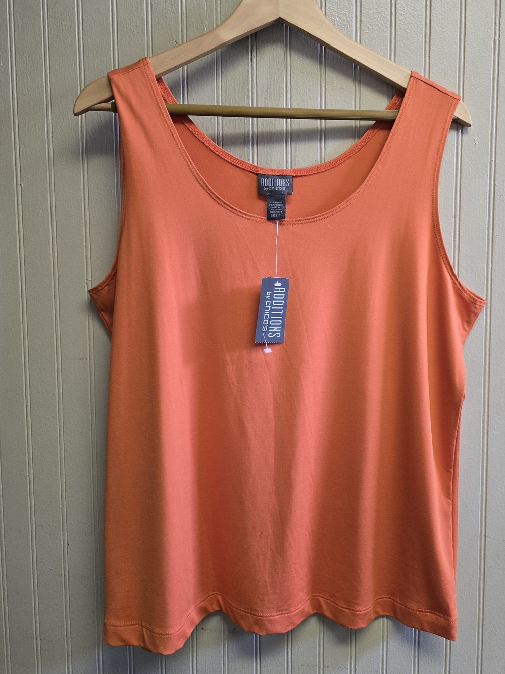 NWT Additions by Chicos Tank Top Cami XL Size 3 Orange Sleeveless Layering